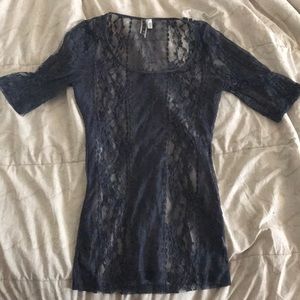 Blue completely lace shirt